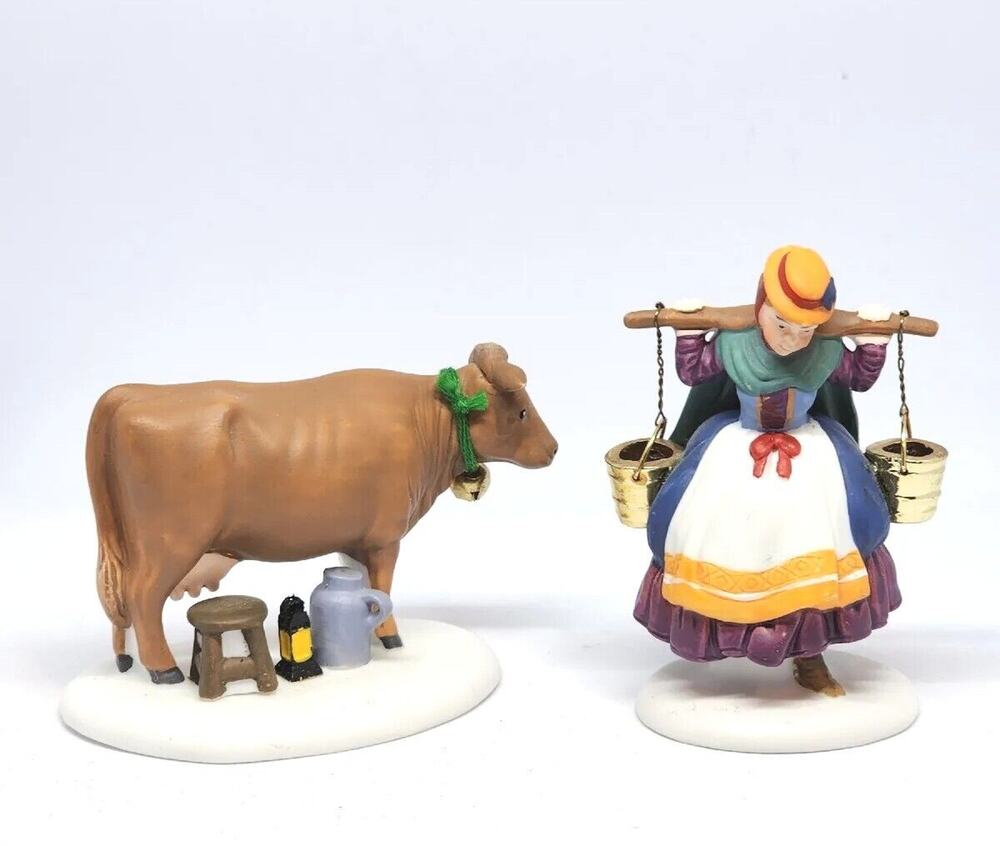 Dept 56 EIGHT MAIDS A- MILKING Dickens Village Twelve Days of Christmas BOXED